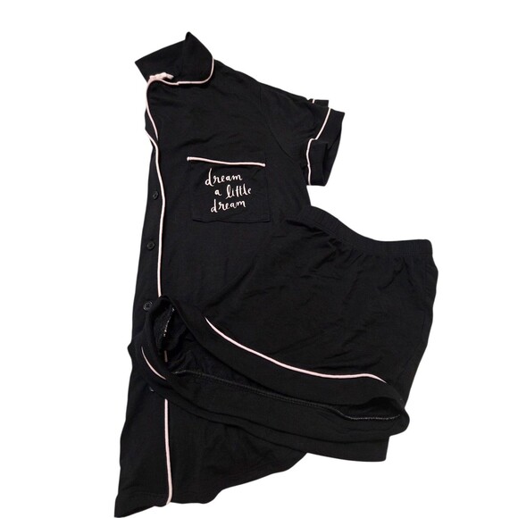 Kate Spade New York Dream A Little Dream Jersey Knit Shorty Pajamas Black F14.1 - Picture 10 of 10